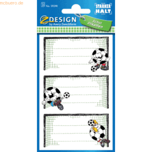 Z-Design Buchetikett Papier 76x120mm 3 Bogen Motiv Fußball