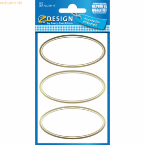 10 x Z-Design Einmachetikett Papier 6 Etiketten Motiv oval gold