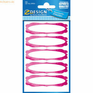 10 x Z-Design Einmachetiketten Rahmen rechteckig weiß/rot/rosa VE=10 S