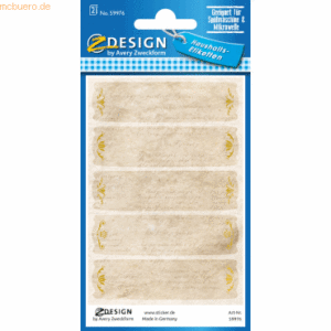 10 x Z-Design Namens-Etiketten Folie Vintage Style braun gold 10 Aufkl