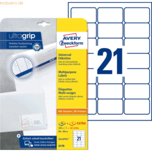 Avery Zweckform Universal-Etiketten ultragrip 64x36 mm VE=630 Etikette