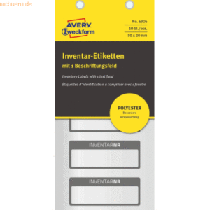 Avery Zweckform Inventar-Etiketten 50x20mm VE=10 Bogen/50 Etiketten sc