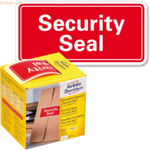 Avery Zweckform Sicherheitssiegel Security Seal auf Rolle 78x38mm rot