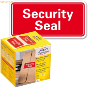 Avery Zweckform Sicherheitssiegel Security Seal 38x20 mm rot VE=200 St