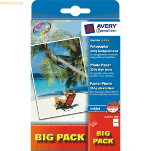 Avery Zweckform Inkjet-Fotopapier Superior A6 einseitig beschichtet ho