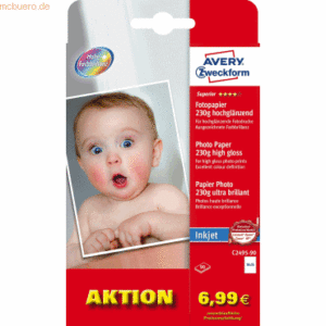 Avery Zweckform Photopapier Premium 10x15cm Inkjet 230g/qm hochglänzen