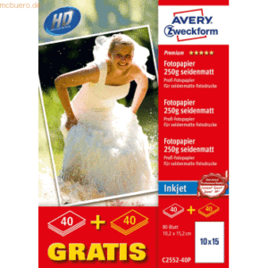Avery Zweckform Photopapier Premium 10x15cm Inkjet 250g/qm seidenmatt