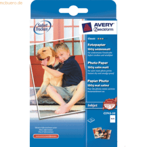 Avery Zweckform Inkjet-Fotopapier Classic A6 einseitig beschichtet sei