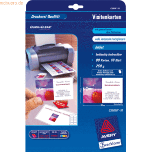 Avery Zweckform Visitenkarten Premium 85x54mm 240 g/qm Inkjet beidseit