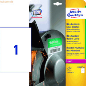 Avery Zweckform Folien-Etiketten ultra-resistent 210x297mm VE=10 Bogen