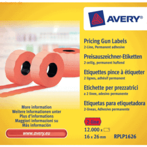 Avery Zweckform Handauszeichner-Etiketten 2-zeilig permanent rot 26x16