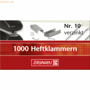 20 x Brunnen Heftklammern Nr. 10 verzinkt VE=1000 Stück