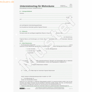 10 x Brunnen Untermietvertrag A4 4 Seiten