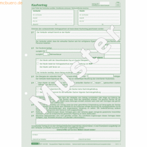 10 x Brunnen Kaufvertrag allgemein A4 2 Blatt selbstdurchschreibend