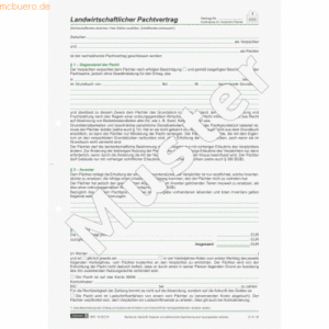 25 x Brunnen Pachtvertrag Landwirtschaft A4 4 Seiten