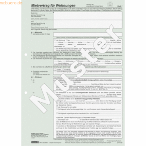 25 x Brunnen Mietvertrag Universal 3x2 Blatt selbstdurchschreibend