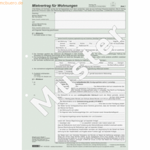 25 x Brunnen Mietvertrag Universal 4x2 Blatt selbstdurchschreibend