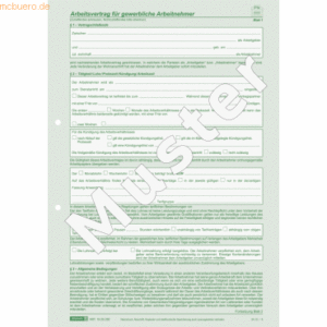 Brunnen Arbeitsvertrag gewerblich A4 2x2 Blatt selbstdurchschreibend