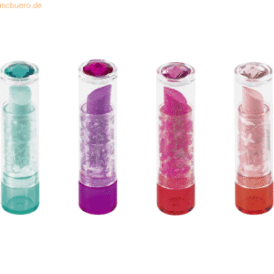 40 x Brunnen Radiergummi Lipstick Girls 7x2cm farbig sortiert