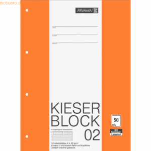 10 x Brunnen Kieser-Block A4 80g/qm Lineatur 2 50 Blatt