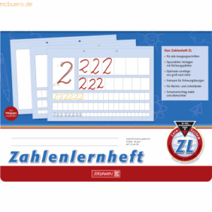 10 x Brunnen Zahlenlernheft A4 quer Lineatur ZL 16 Blatt