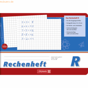 10 x Brunnen Rechenheft A5quer Lineatur R 16 Blatt