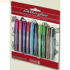 6 x Brunnen Glitzerfarbe Glitterglue 10x9