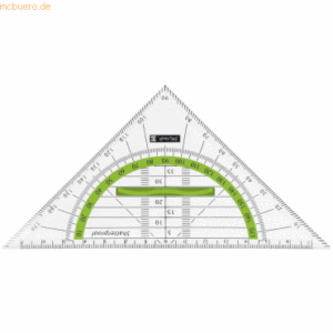 10 x Brunnen Geometrie-Dreieck 16cm Griff kiwi