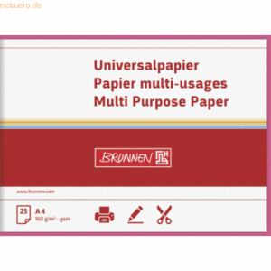 5 x Brunnen Universalpapier A4 160g VE=25 Blatt fuchsia