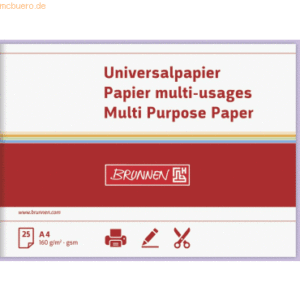 5 x Brunnen Universalpapier A4 160g VE=25 Blatt flieder