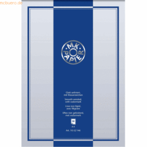 10 x Brunnen Briefblock MK A4 80g/qm blanko weiß mit Wasserzeichen gla