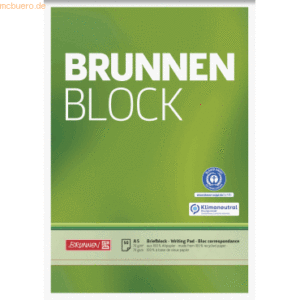 10 x Brunnen Schreibblock Brunnen-Block A5 70g/qm 50 Blatt RC blanko