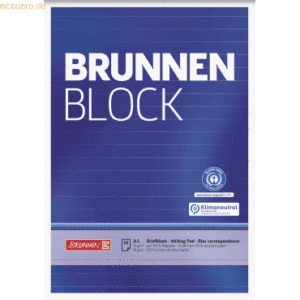 10 x Brunnen Schreibblock Brunnen-Block A5 70g/qm 50 Blatt RC liniert