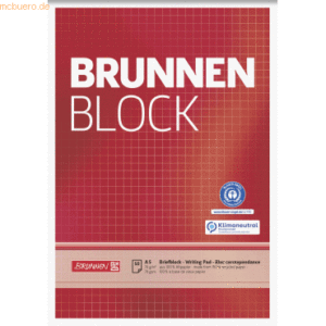 10 x Brunnen Schreibblock Brunnen-Block A5 70g/qm 50 Blatt RC kariert