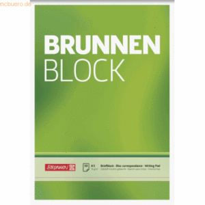 10 x Brunnen Briefblock Brunnen A5 70g/qm blanko 50 Blatt