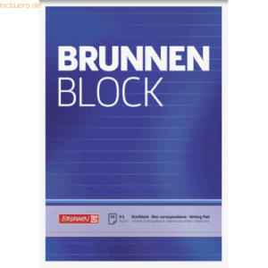 10 x Brunnen Briefblock Brunnen A5 70g/qm liniert 50 Blatt