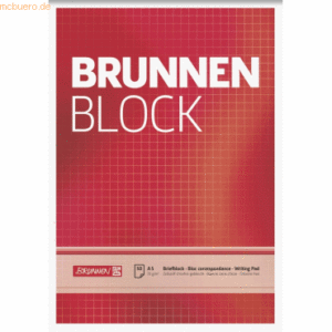 10 x Brunnen Briefblock Brunnen A5 70g/qm kariert 50 Blatt