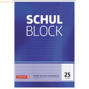 10 x Brunnen Schulblock A4 liniert Lineatur 25 4-fach gelocht 50 Blatt