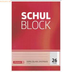 10 x Brunnen Schulblock A4 kariert Lineatur 26 4-fach gelocht 50 Blatt