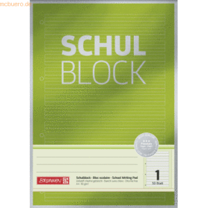 10 x Brunnen Schulblock Premium A4 90g/qm 50 Blatt Lineatur 1