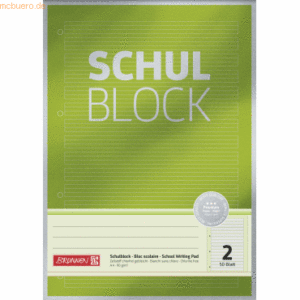 10 x Brunnen Schulblock Premium A4 90g/qm 50 Blatt Lineatur 2