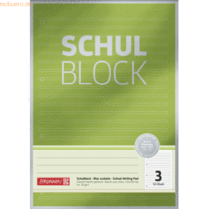 10 x Brunnen Schulblock Premium A4 90g/qm 50 Blatt Lineatur 3