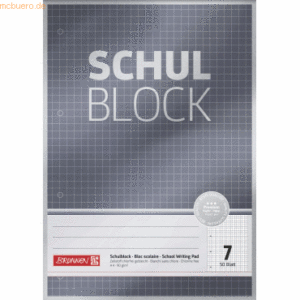 10 x Brunnen Schulblock Premium A4 90g/qm 50 Blatt Lineatur 7
