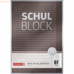 10 x Brunnen Schulblock Premium A4 90g/qm 50 Blatt Lineatur 8f