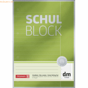 10 x Brunnen Schulblock Premium A4 90g/qm 50 Blatt Lineatur dm