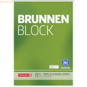 10 x Brunnen Schreibblock Brunnen-Block A4 70g/qm 50 Blatt RC blanko