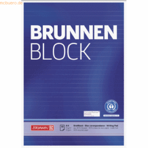 10 x Brunnen Schreibblock Brunnen-Block A4 70g/qm 50 Blatt RC liniert