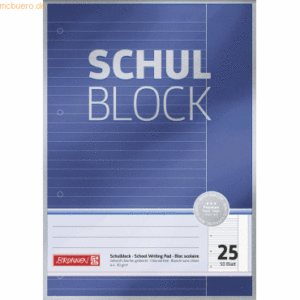 10 x Brunnen Schulblock Premium A4 90g/qm 50 Blatt Lineatur 25