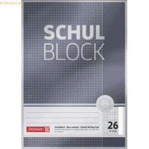 10 x Brunnen Schulblock Premium A4 90g/qm 50 Blatt Lineatur 26