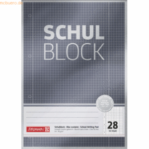 10 x Brunnen Schulblock Premium A4 90g/qm 50 Blatt Lineatur 28